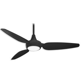 60" Minka Aire Seacrest Wet Outdoor LED Ceiling Fan - Coal Finish with Coal Blades and LED light kit