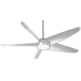 60" Minka Aire Ellipse LED Indoor Ceiling Fan - F771L - Brushed Nickel Finish with Silver Blades and LED light kit