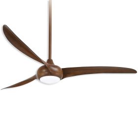 65" Minka Aire Light Wave LED - Ceiling Fan - Distressed Koa Finish with Etched Lens