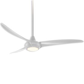 65" Minka Aire Light Wave LED - Ceiling Fan - Silver Finish and Etched Lens