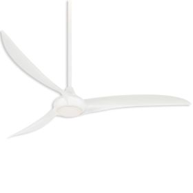 65" Minka Aire Light Wave LED - Ceiling Fan - White Finish with Etched Lens