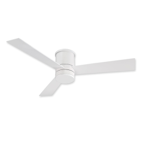 52" Modern Forms Axis Flush Mount Matte White Finish with Matte White Blades and Cap