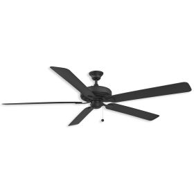 72" Fanimation Edgewood Wet Outdoor Ceiling Fan - black finish with black blades