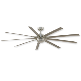 84" Fanimation Odyn Brushed Nickel Finish with Brushed Nickel Blade and Steel Cap