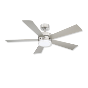 52" Modern Forms Wynd Stainless Steel Finish with Steel Gray Blades and Light Kit