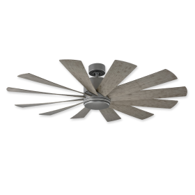 60" Modern Forms Windflower Graphite Finish with Weather Gray Blades and Cap
