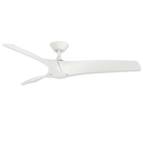 52" Modern Forms Zephyr Matte White Finish with Matte White Blades and Cap