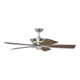 52'' Craftmade Forum Indoor Ceiling Fan - brushed polished nickel finish with Dark Cedar/weathered mesquite blades