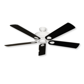 60" Futura Ceiling Fan - Pure White with Black Blades