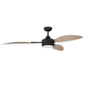 64" Craftmade Journey LED Outdoor Ceiling Fan - flat black finish with driftwood blades