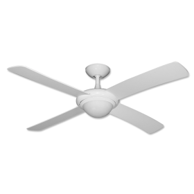 Luna Ceiling Fan with Light - Pure White