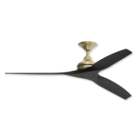 60" Fanimation Spitfire Brushed Satin Brass Finish With Black Blades and Cap