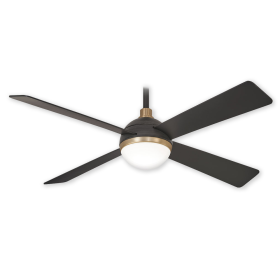 Minka Aire Orb Ceiling Fan - Brushed Carbon/Soft Brass - Brushed Carbon Blades
