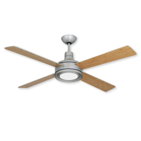 TroposAir Quantum - Brushed Nickel w/ Maple Blades - LED Light Option (sold separately)