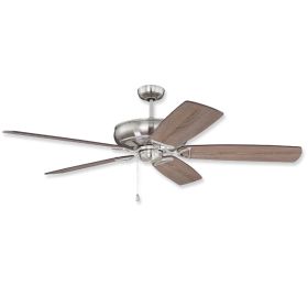 62" Craftmade Supreme Air Plus Brushed Polished Nickel Finish with Grey Walnut / Driftwood Reversible Blades