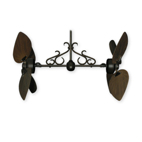Twin Star III - Oil Rubbed Bronze w/ Oil Rubbed Bronze Blades (downrod scroll sold separately)